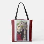 Tote Bag Meowican Gothique Rural Cartoon Classique Chat Art (Dos)
