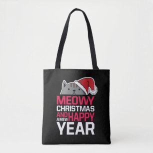 Tote Bag Meowy Christmas and Happy New Year