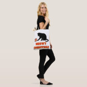 Tote Bag Meowy Christmas Funny Chat (Sur le modèle)