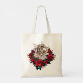 Tote Bag Meowy Christmas Maine Coon Cat  (Dos)