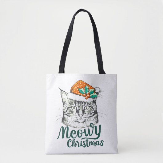 Tote Bag Meowy kitty Christmas (Devant)