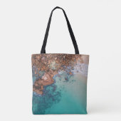 Tote Bag Mer bleue claire et rochers (Dos)