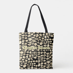 Tote Bag Mer de Coquillages -Personnalisé Noir
