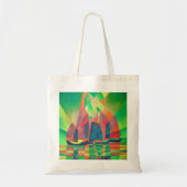 Tote Bag Mer de vert avec des joncs Abstraits cubes (Devant)