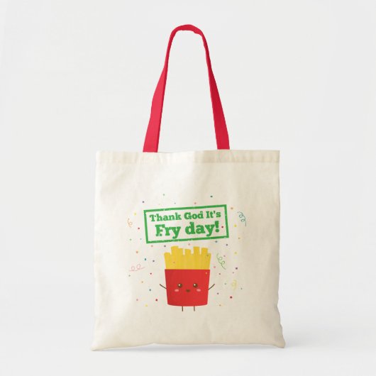 Tote Bag Merci à Dieu Son Fry Day mignonne Fries françaises (Devant)