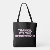 Tote Bag Merci C'est le Slogan Sarcastique rose de la dépre (Dos)
