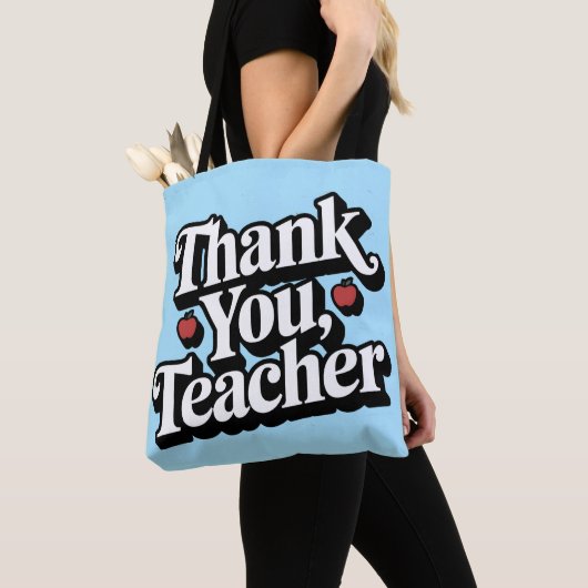 Tote Bag Merci d'appréciation de l'enseignant (De près)