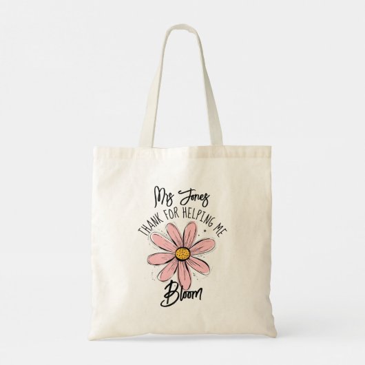 Tote Bag Merci de m'aider fleurir enseignant cadeau mode t (Dos)