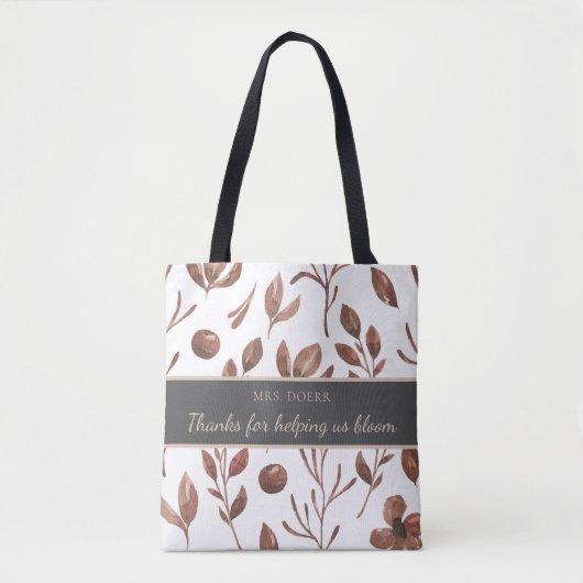 Tote Bag Merci De Nous Aider Bloom Teacher Fourre-tout (Devant)