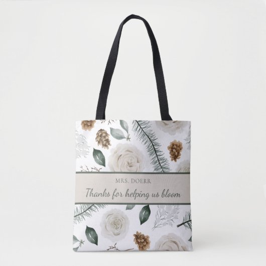 Tote Bag Merci De Nous Aider Bloom Teacher Fourre-tout (Devant)
