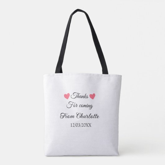 Tote Bag merci de venir ajouter un message texte (Dos)