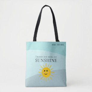 Tote Bag Merci D'Être Mon Enseignant Sunshine Fourre-tout