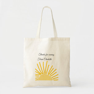 Tote Bag merci d'être venu nom du destinataire message text
