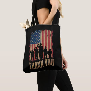 Tote Bag Merci Drapeau Américain de la Fête des Vétérans Vi