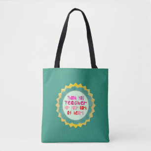 Tote Bag Merci, enseignant, pour votre travail de coeur