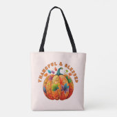 Tote Bag Merci et béni Citrouille d'automne (Dos)