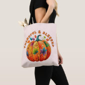 Tote Bag Merci et béni Citrouille d'automne (De près)
