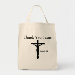 Tote Bag Merci Jésus Jean 3:16