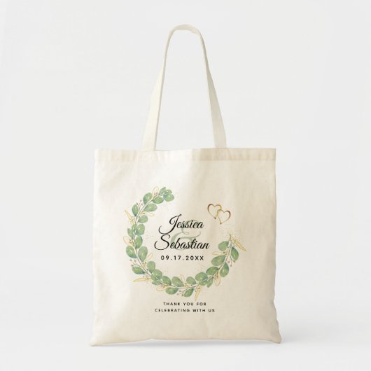 Tote Bag Merci Mariage Eucalyptus Favoriser (Devant)