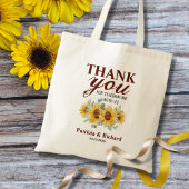 Tote Bag Merci Mariage tournesol rustique préféré