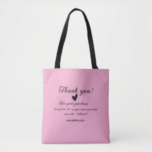 Tote Bag Merci pour l'achat détail de l'entreprise familial