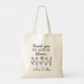 Tote Bag Merci pour m'aider Bloom Enseignant Cadeau (Dos)