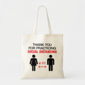 Tote Bag Merci Pour Pratiquer La Distance Sociale (Devant)
