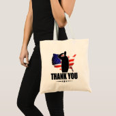 Tote Bag Merci pour votre drapeau Service American (Devant (produit))