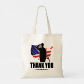 Tote Bag Merci pour votre drapeau Service American (Dos)