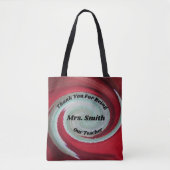 Tote Bag Merci Red Swirl Appréciation de l'enseignant artis (Devant)