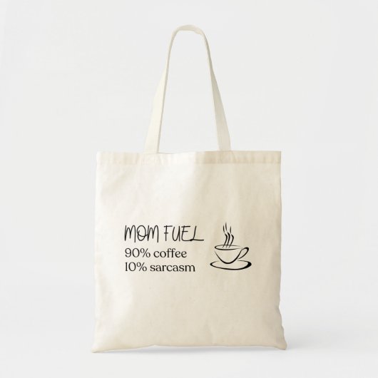 Tote Bag Mère Citation Silhouette Café Carburant (Devant)