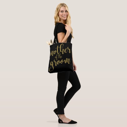 Tote Bag Mère de Groom Gold Parties scintillant Calligraphi (Sur le modèle)