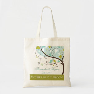 Tote Bag Mère de la faveur verte et bleue de marié