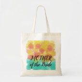 Tote Bag Mère de la mariée aquarelle jaune rose bleu (Devant)
