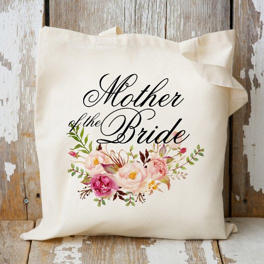 Tote Bag Mère de la mariée Élégante Rustique Floral
