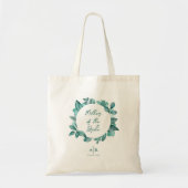 Tote Bag Mère de la Mariée, fête de mariage Turquoise et ve (Devant)