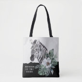 Tote Bag Mère de la mariée Fleur florale aquarelle Zèbre sa (Devant)