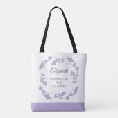 Tote Bag Mère de la mariée Lavande fleurie Lavande (Dos)