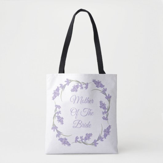 Tote Bag Mère de la mariée Lavender Floral Wreath (Devant)