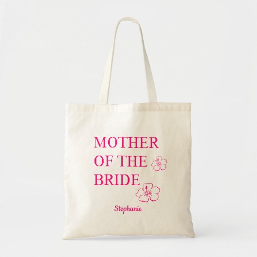 Tote Bag Mère De La Mariée Mariage Cadeau Rose Floral (Devant)