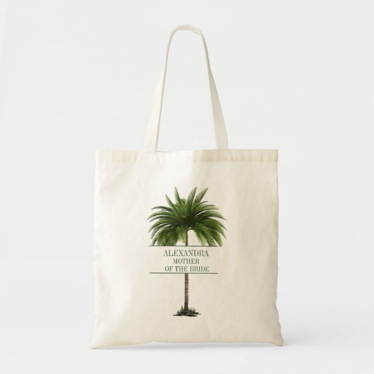 Tote Bag Mère de la mariée Palm Tree élégant moderne chic (Devant)