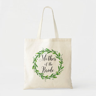 Tote Bag Mère de la mariée. Peinture aquarelle verdure mari
