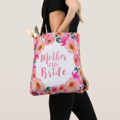 Tote Bag Mère de la mariée Rustique rose aquarelle Floral (De près)