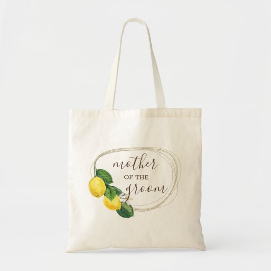 Tote Bag Mère du marié. Mariage au citron à l'aquarelle (Devant)