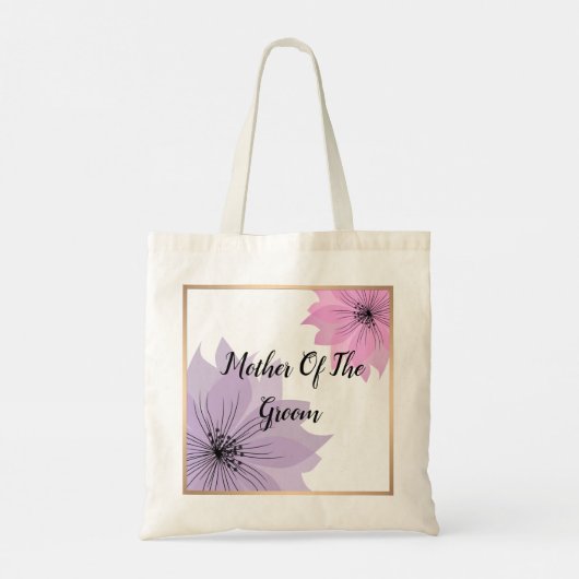 Tote Bag Mère du marié, mère, cadeau, élégant, lilas (Dos)