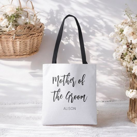 Tote Bag Mère du marié noir blanc