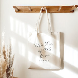 Tote Bag Mère du Marié Script Minimaliste Personnalisé