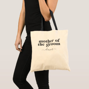 Tote Bag Mère du Marié Simple Moderne Personnalisé Noir