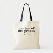 Tote Bag Mère du Marié Simple Moderne Personnalisé Noir (Devant)