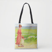 Tote Bag mère et bébé sur la plage (Devant)